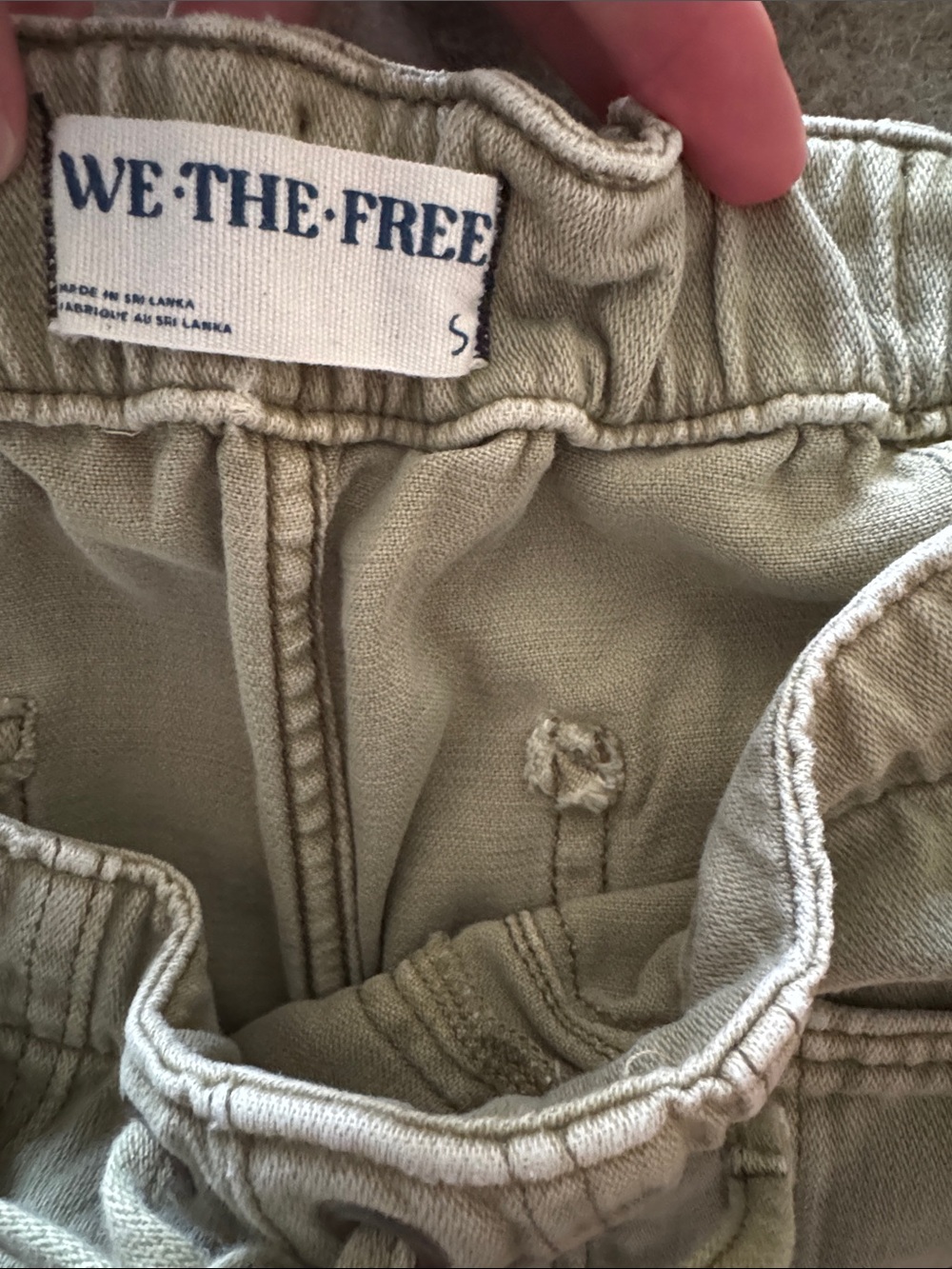 We The Free Olive Green Drawstring Barrel Elastic Back Pants - Picture 3 of 5
